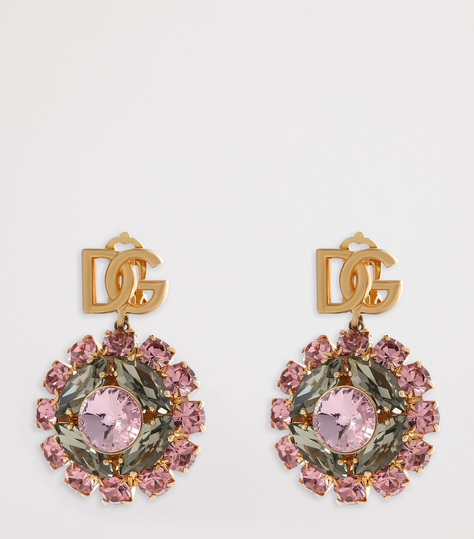 Dolce&Gabbana crystal clip-on earrings with DG logo (British brand)