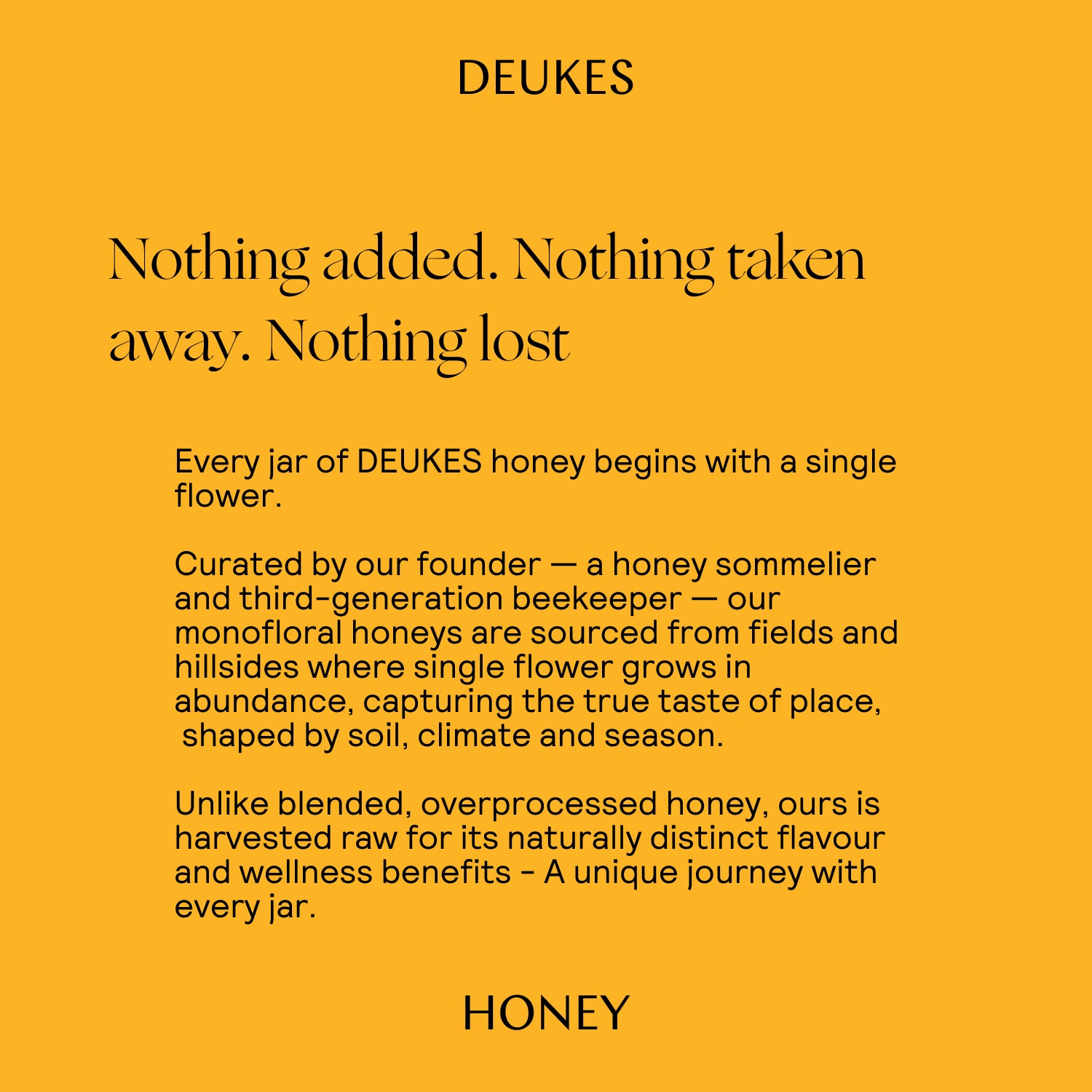 Deukes raw monofloral rapeseed honey 250g, UK version