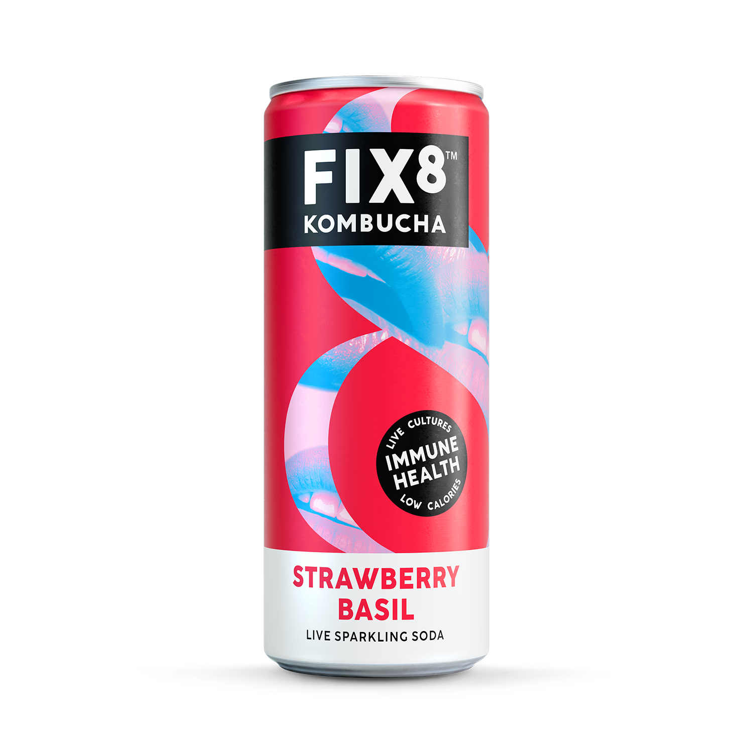 Fix8 Strawberry Basil Kombucha 250ml drink - British product