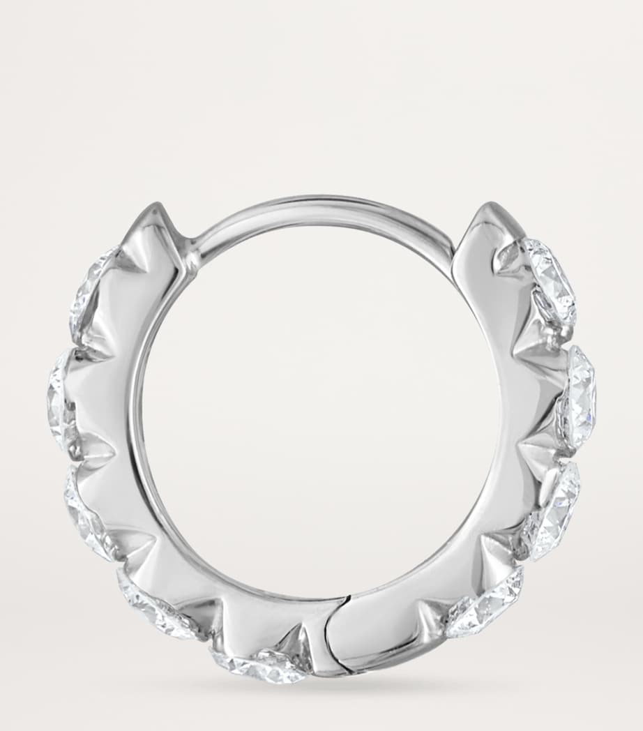 Maria Tash white gold diamond hoop earring 8mm - British product