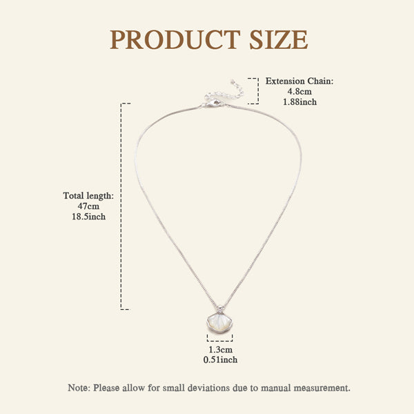 Livingandhome shell pendant necklace mother of pearl white silver - British product