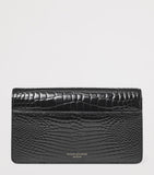 Aspinal of London Mayfair croc-embossed leather clutch bag - British product