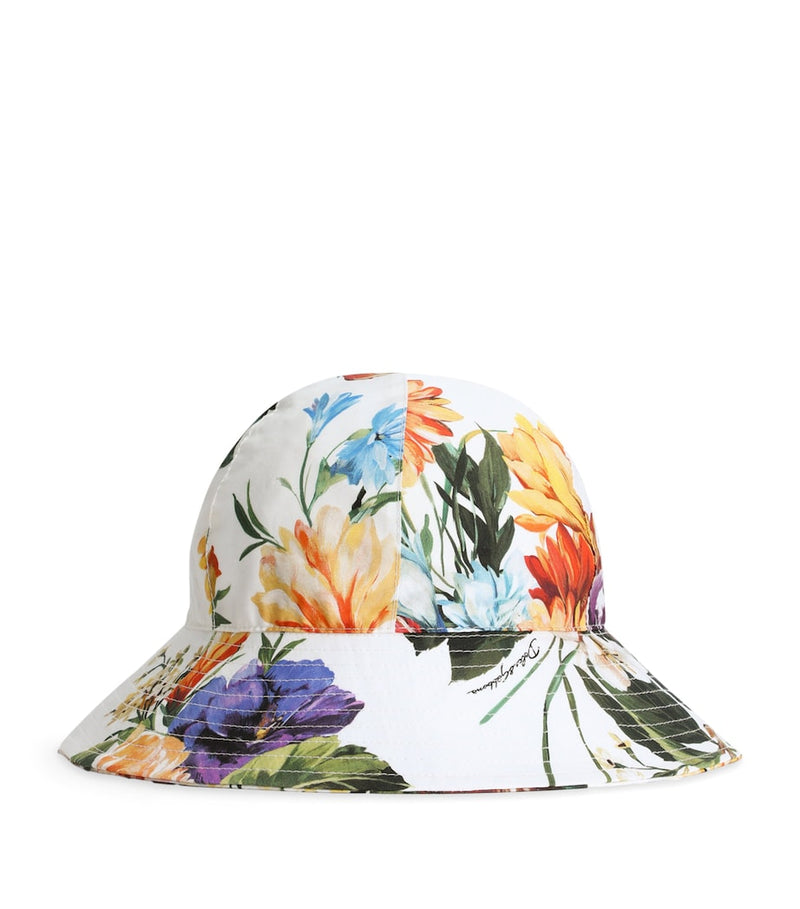 Dolce&Gabbana floral print cotton bucket hat for children - British product