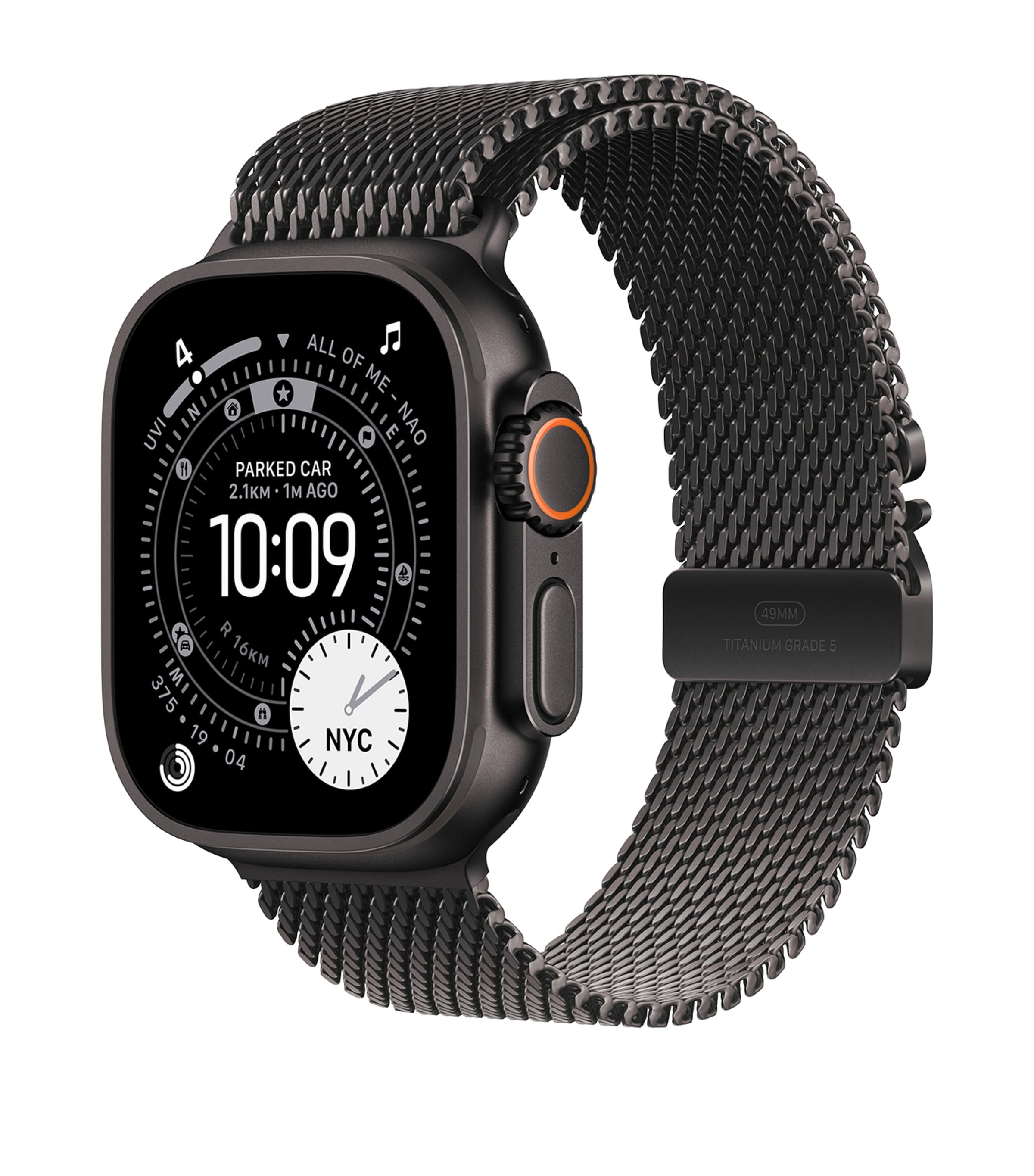 Apple smartwatch Black with Titanium Milanese Loop 49mm Small - British product