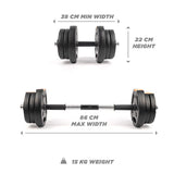 Phoenix Fitness dumbbell set 15kg, UK version