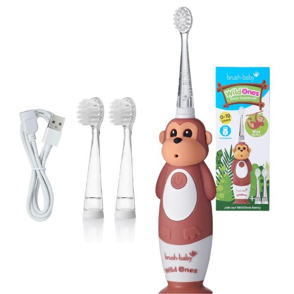 Brush Baby WildOnes™ Monkey Kids Rechargeable Toothbrush