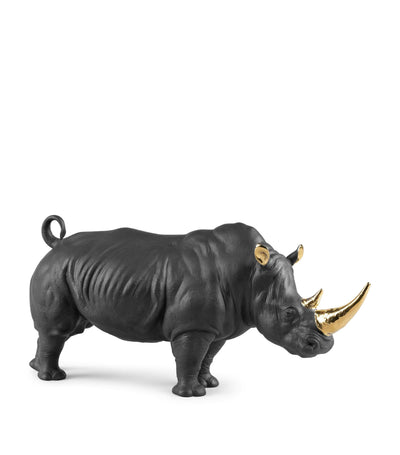 Harrods Lladró Porcelain Rhino Figurine Decorative Home Ornament- Buy online at McGrocer