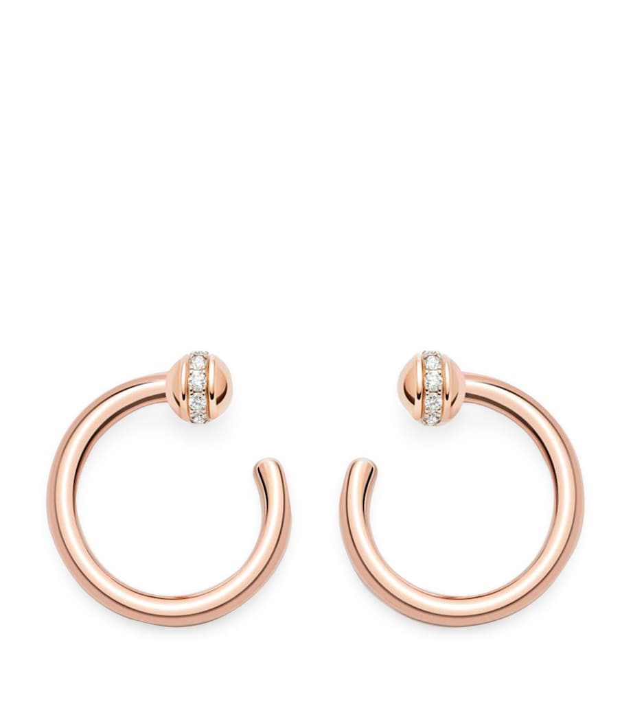 Piaget rose gold diamond hoop earrings - British product