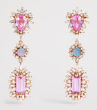 Suzanne Kalan drop earrings pink sapphire opal diamond (British brand)