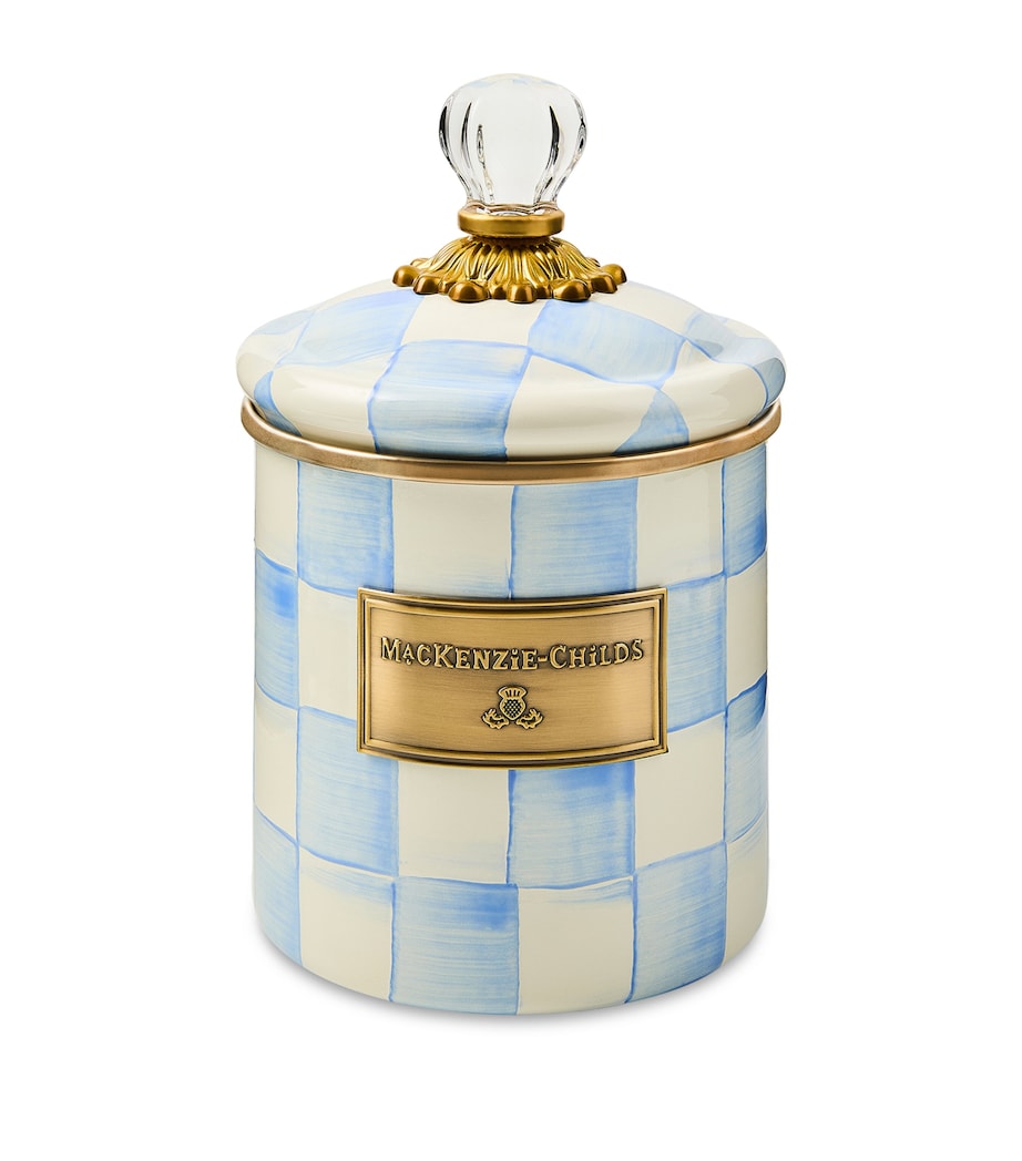 MacKenzie-Childs Sky Check small canister 19cm - British product