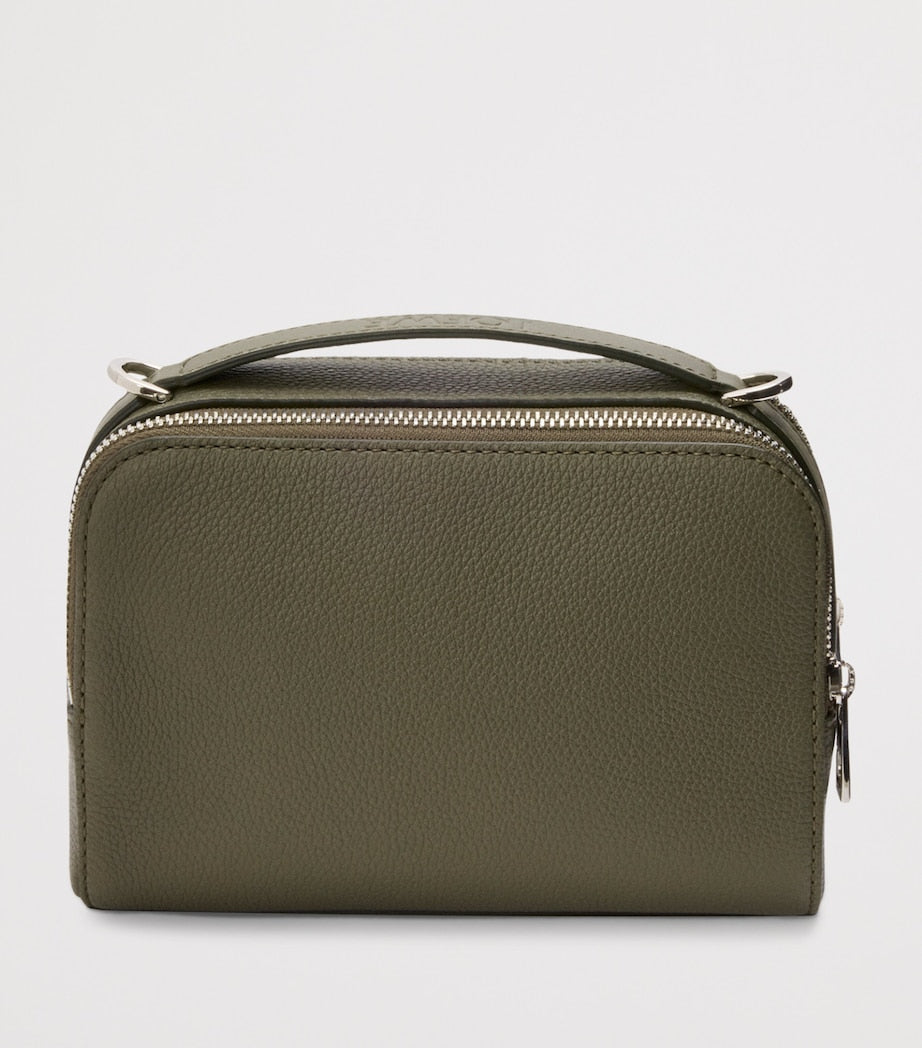 Loewe leather camera bag with two compartments and strap - British product