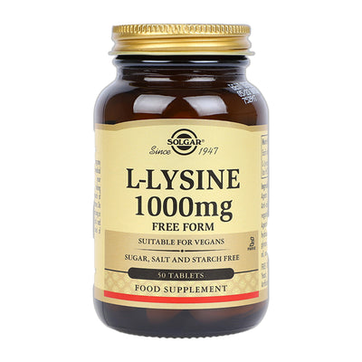 Holland & Barrett Solgar L-Lysine 1000mg Free Form Amino Acid Supplement 50 Tablets- Buy online at McGrocer
