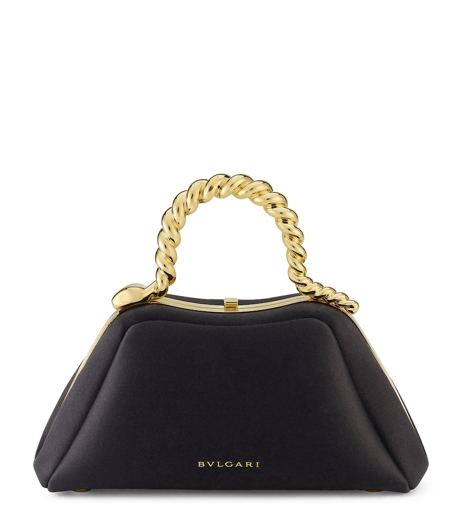 Bvlgari Satin Serpentine Mini Top-Handle Bag, imported from the UK