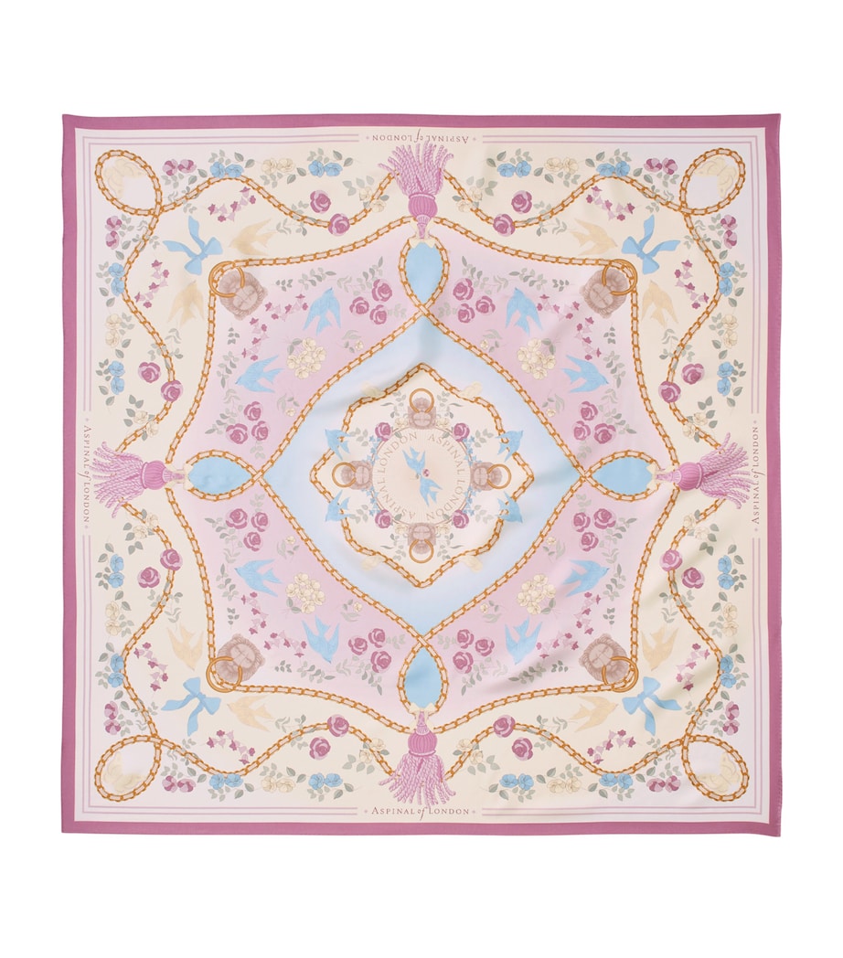 Aspinal of London silk Mayfair scarf 90x90cm, imported from the UK