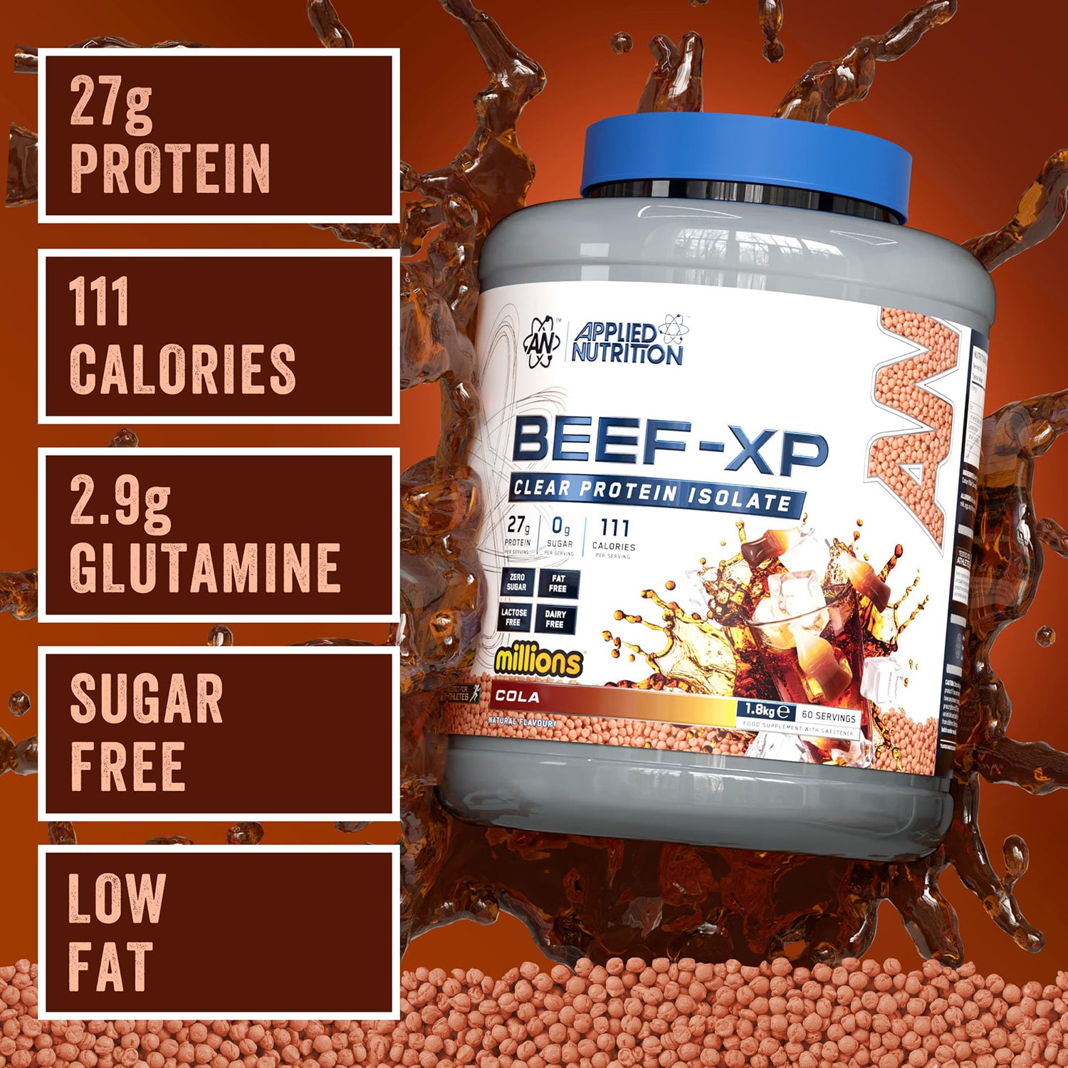 Applied Nutrition Beef XP Clear Protein Isolate millions Cola 1.8KG