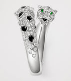 Cartier Panthère white gold diamond emerald onyx ring - British product