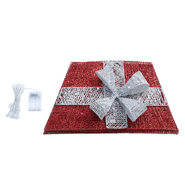 Livingandhome square Christmas tree collar 50cm with warm lights (British brand)