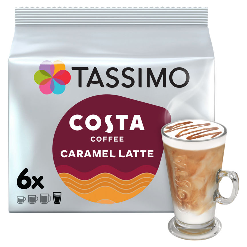 Tassimo Costa Caramel Latte Coffee Pods x 6