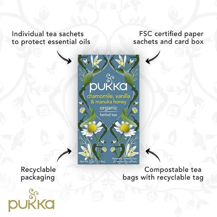 Pukka Chamomile, Vanilla & Manuka Honey 20 Tea Bags Teas Holland&Barrett   