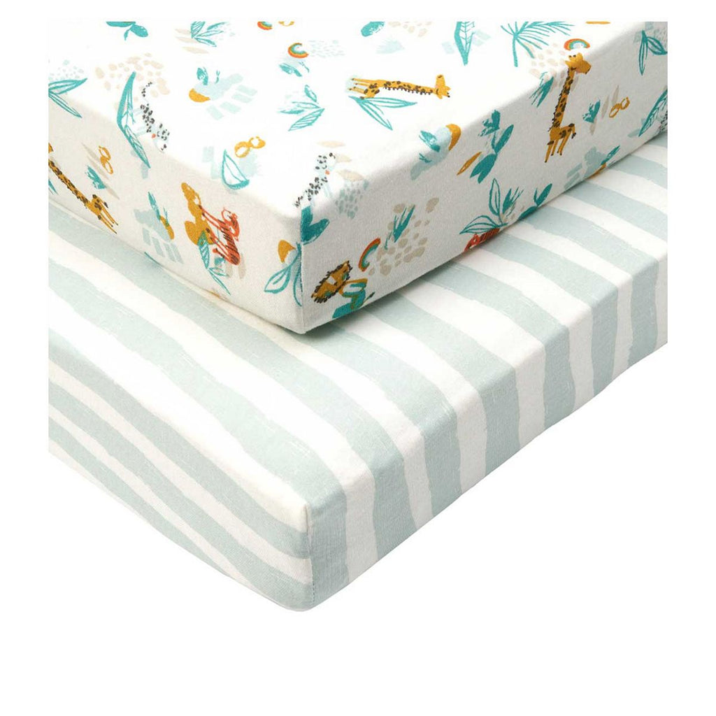 Tutti Bambini Cot Bed Fitted Sheets Run Wild 2pk