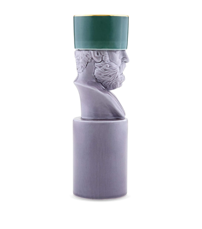 Ginori 1735 Il Letterato porcelain candle holder 23cm, UK version