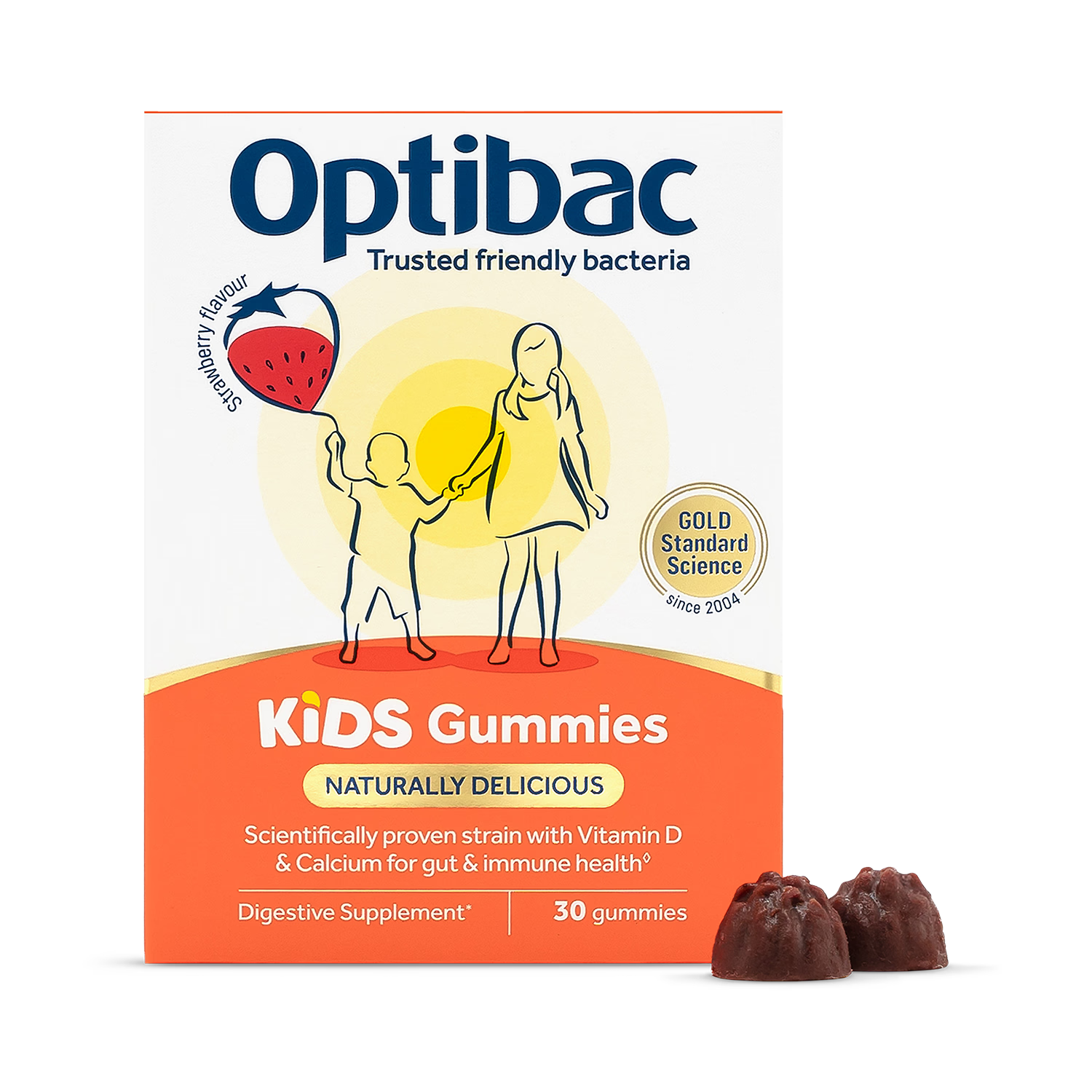 Optibac Kids Gummies strawberry probiotic 30 gummies (British brand)