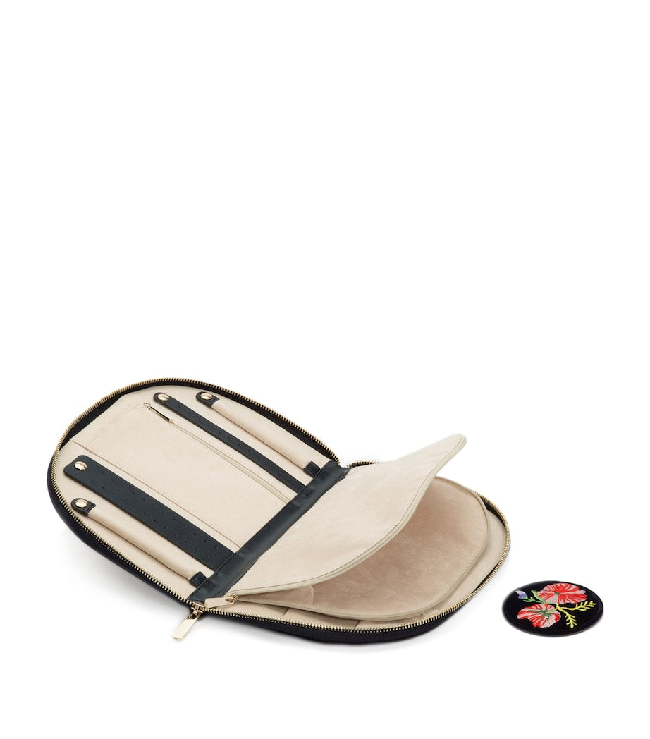WOLF Embroidered Zoe Zip-Up Jewellery Case (British brand)