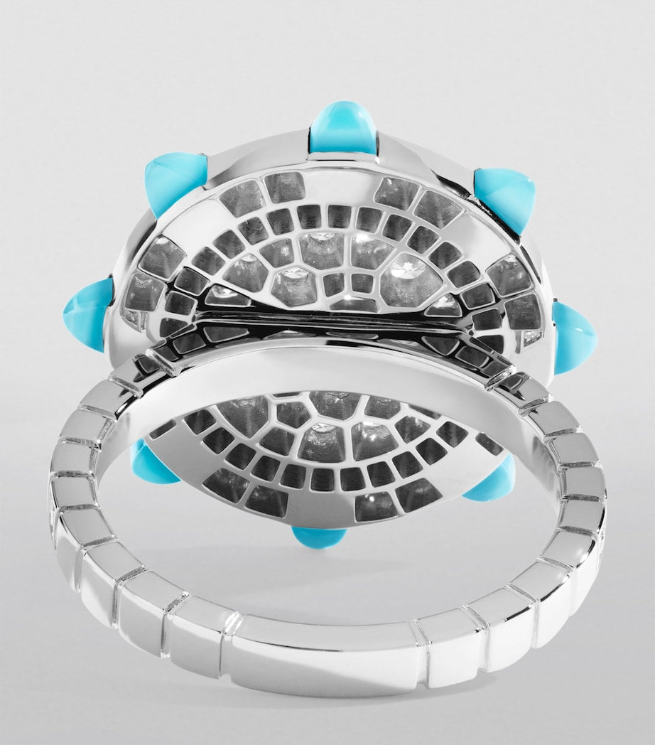 Marli New York white gold diamond and sapphire ring (British brand)