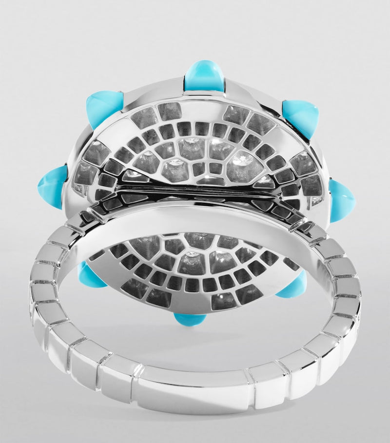 Marli New York white gold diamond and sapphire ring (British brand)