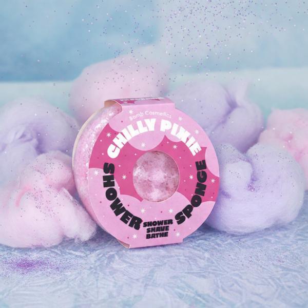 Bomb Cosmetics body buffer sponge Chilly Pixie, UK version