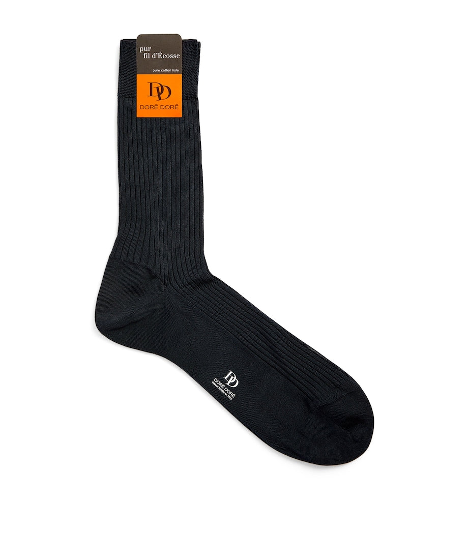 Doré Doré cotton rib-knit socks with reinforced stress points (British brand)
