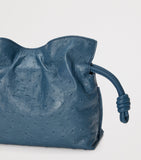 LOEWE Mini Flamenco clutch bag in ostrich leather, imported from the UK