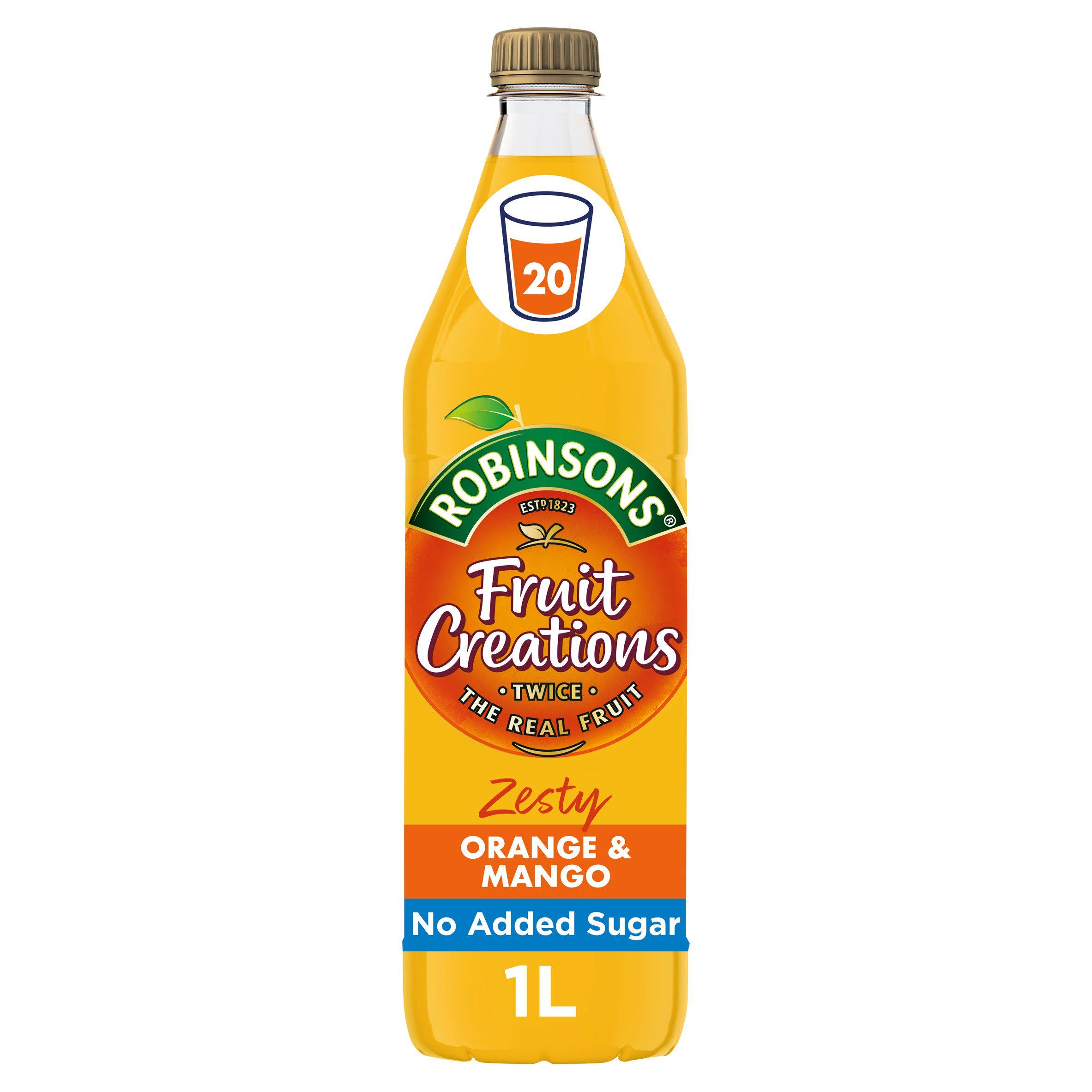 Robinsons Fruit Creations Zesty Orange & Mango Squash 1L Robinsons Sainsburys   