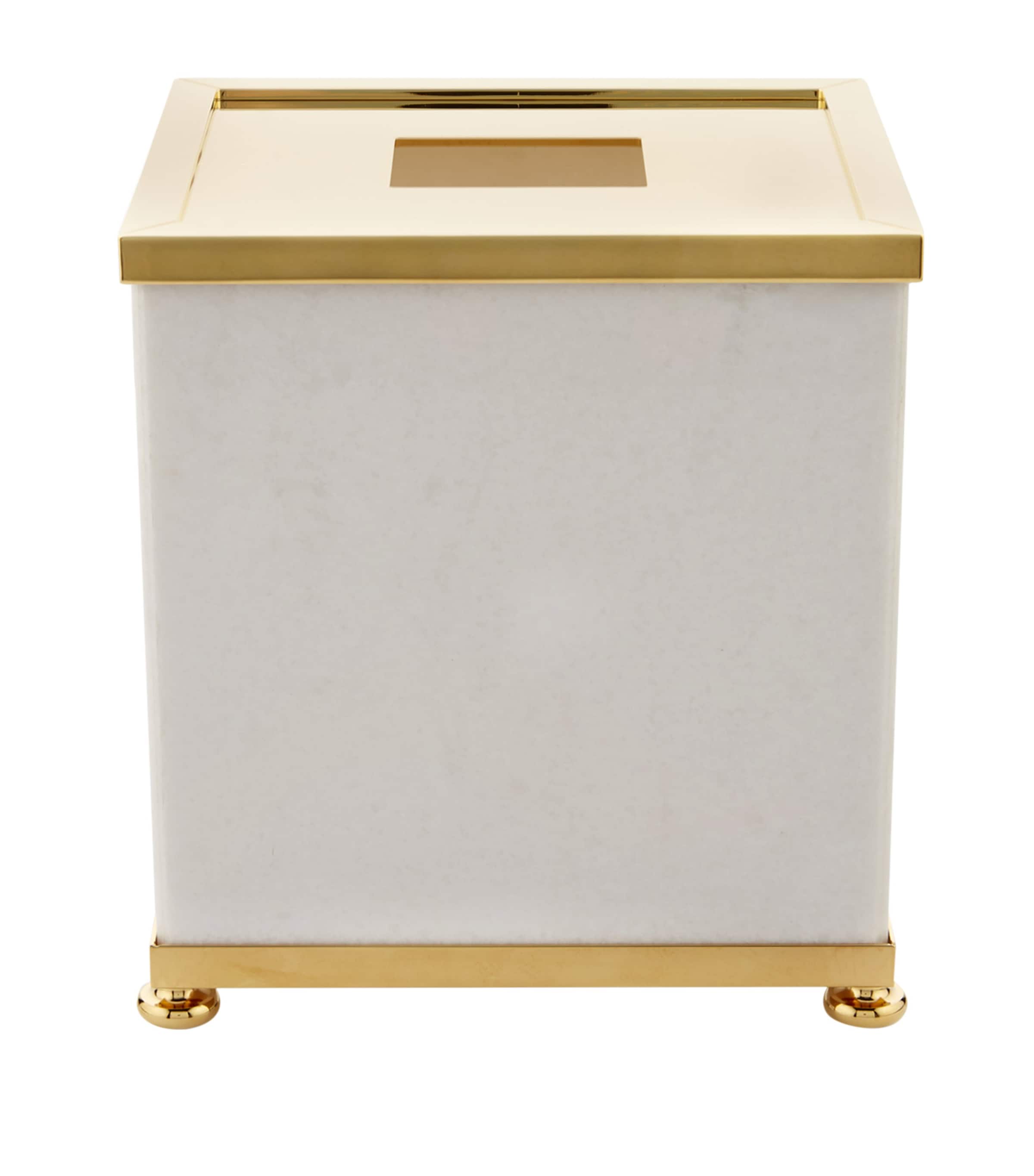ZODIAC marble tissue box with gold-plated lid (British brand)