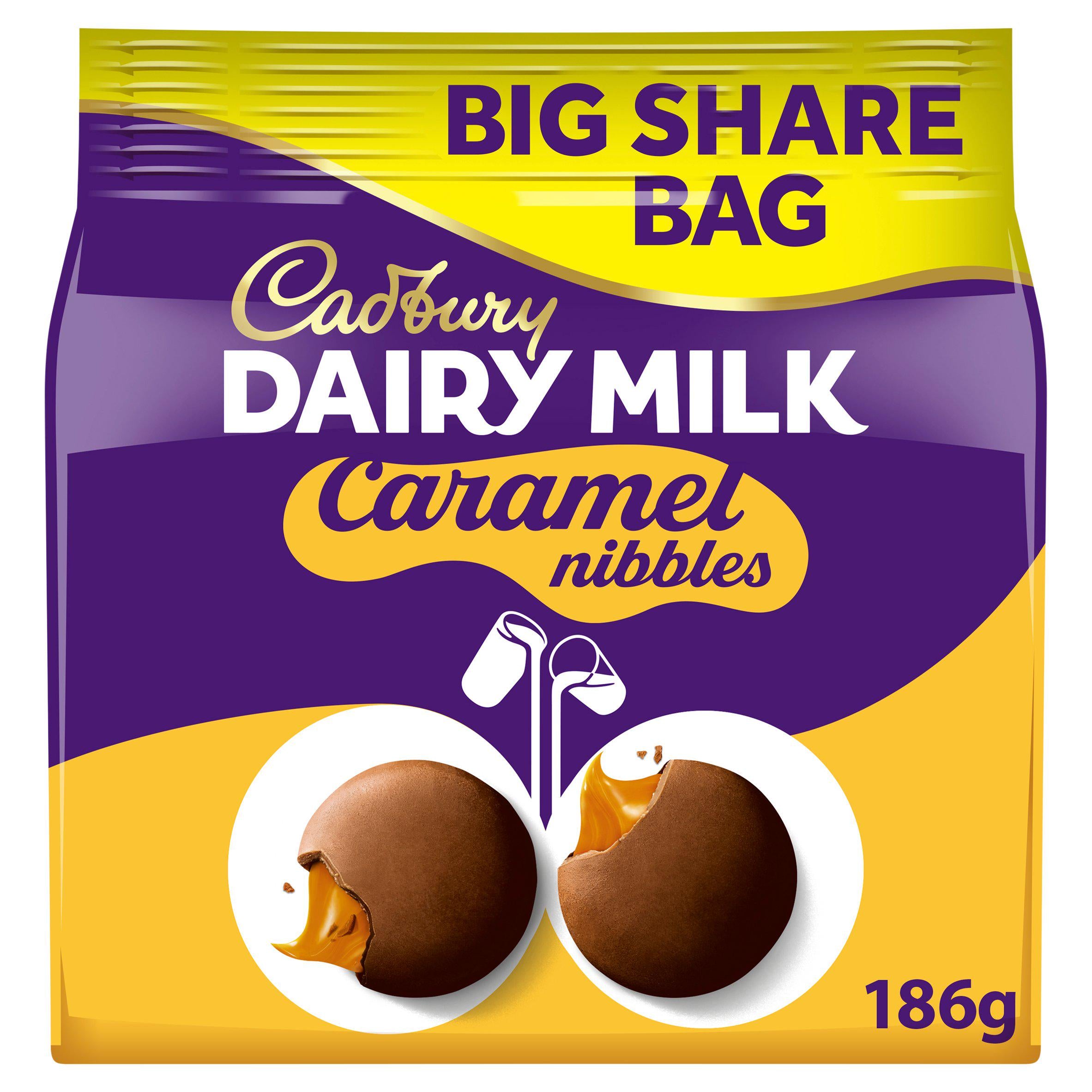 Cadbury Dairy Milk Caramel Nibbles Large Sharing Bag 186g GOODS Sainsburys   