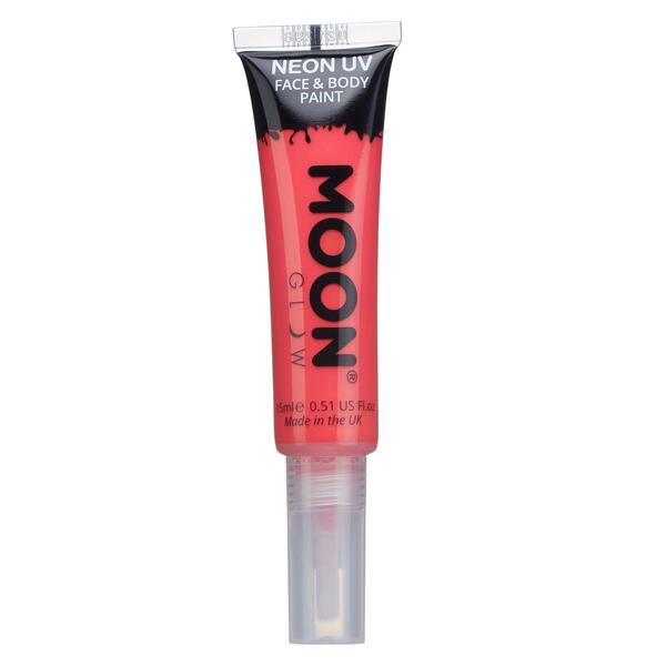 Moon Glow Neon UV Face Paint Intense Red, imported from the UK