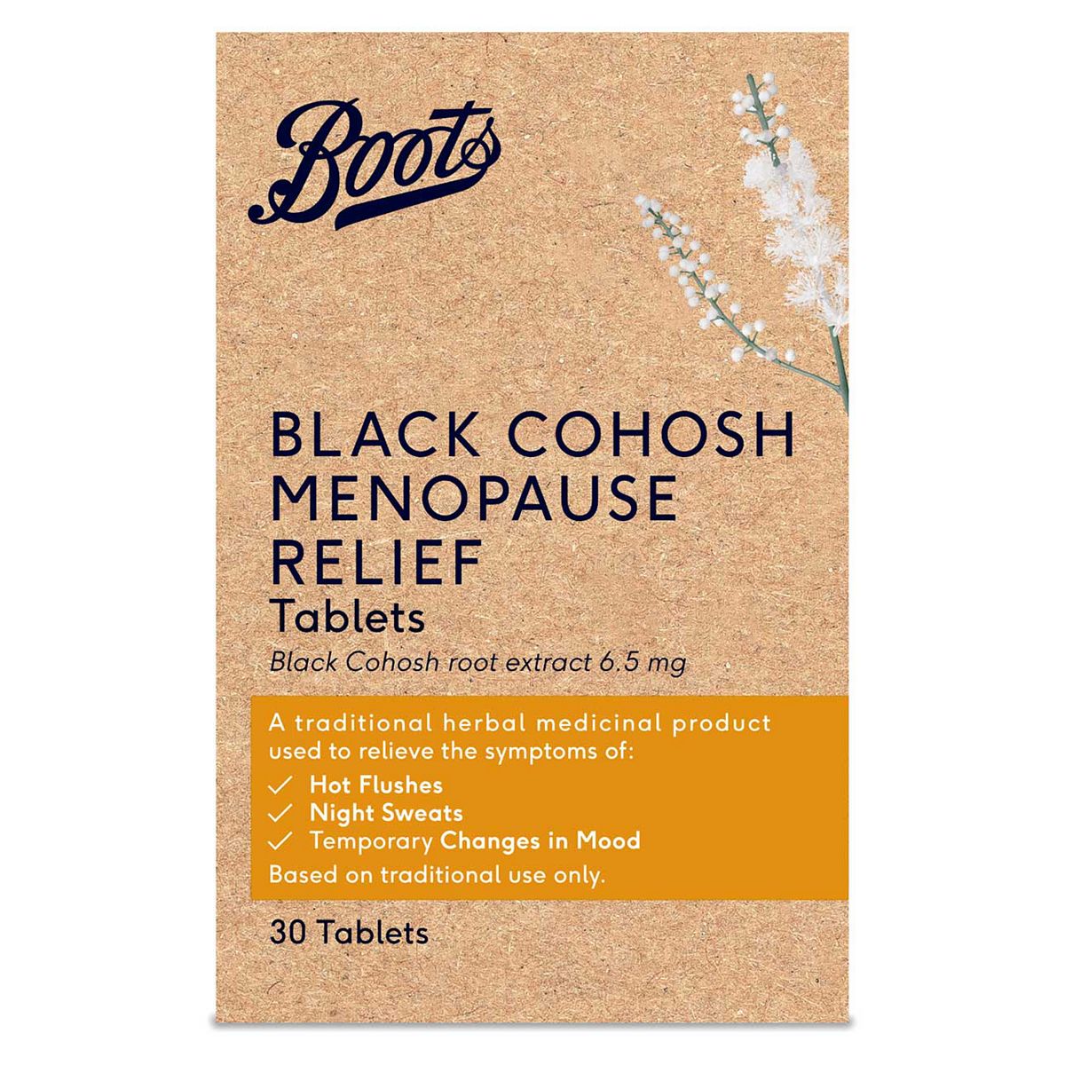 Boots Menolieve Black Cohosh root extract 6.5mg - 30 Tablets GOODS Boots   