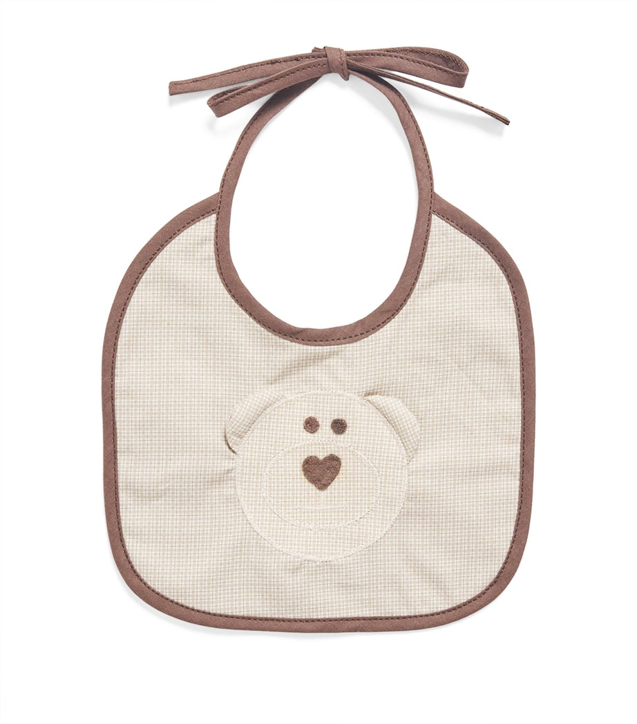 Stefano Ricci cotton kids bib with teddy bear logo (British brand)