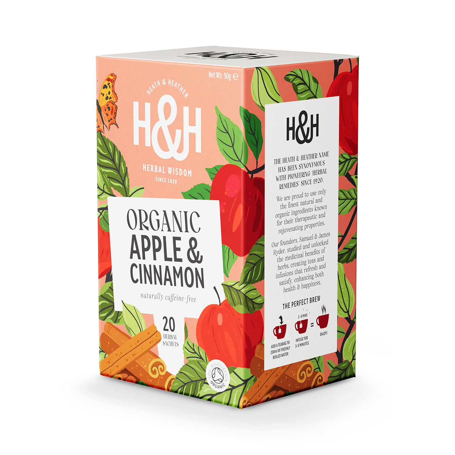 Heath & Heather apple cinnamon tea 20 bags, UK version