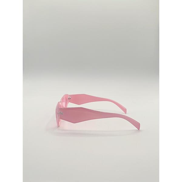 SVNX Angular Framed Sunglasses in pink, imported from the UK