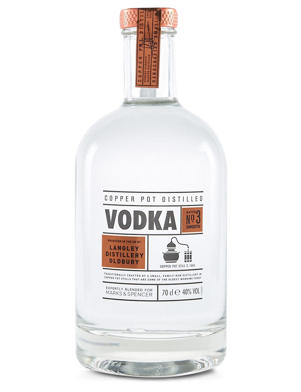 Copper Pot Distilled Small Batch Vodka - Single Bottle Liqueurs and Spirits M&S   