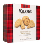 Walkers square shortbread assortment tin with chocolate and salted caramel 450g (British brand)