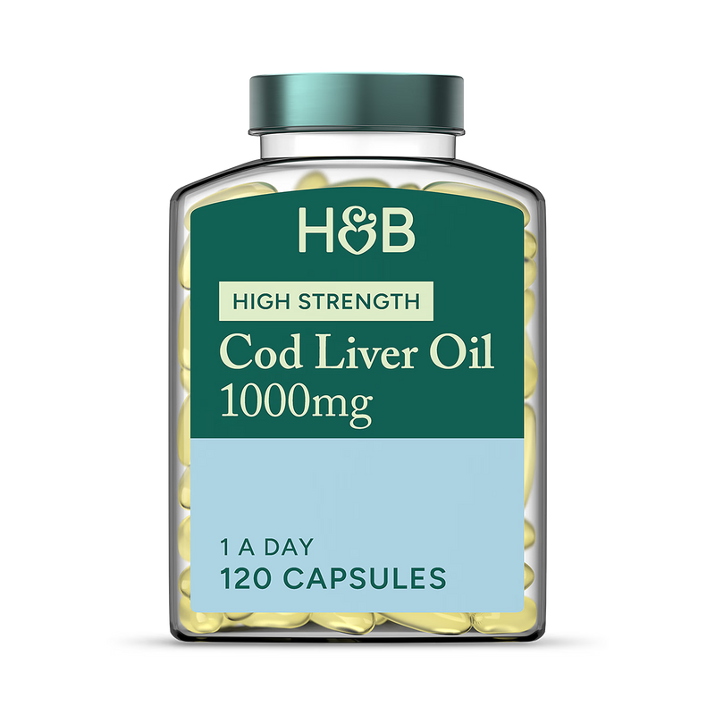 Holland & Barrett cod liver oil 1000mg 120 capsules, UK version