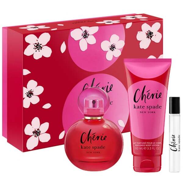 Kate Spade Cherie 100ml EDP gift set with lotion, UK version