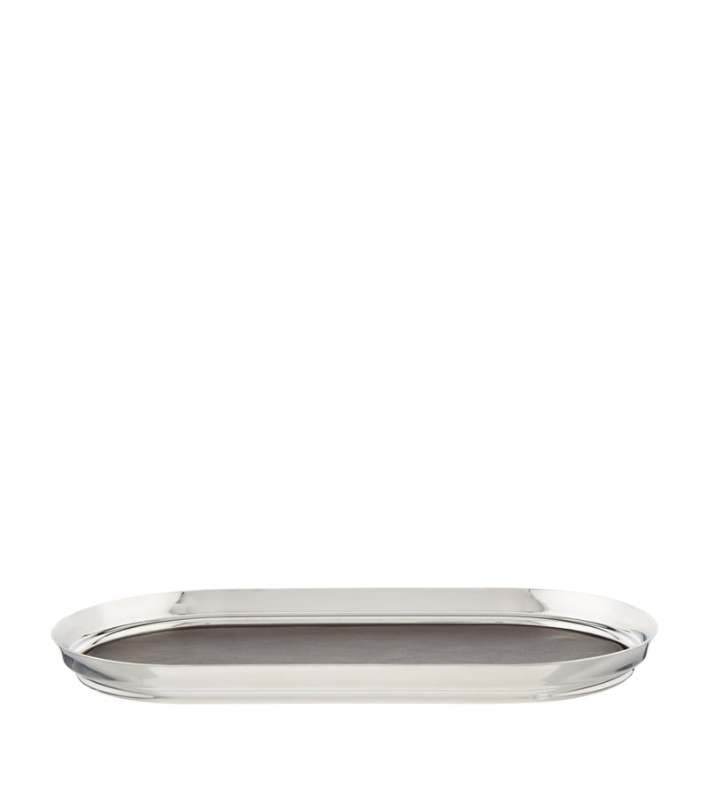 Georg Jensen Manhattan oval stainless steel tray (British brand)