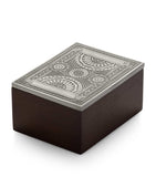 Royal Selangor Ace playing card box rubberwood and pewter, UK version