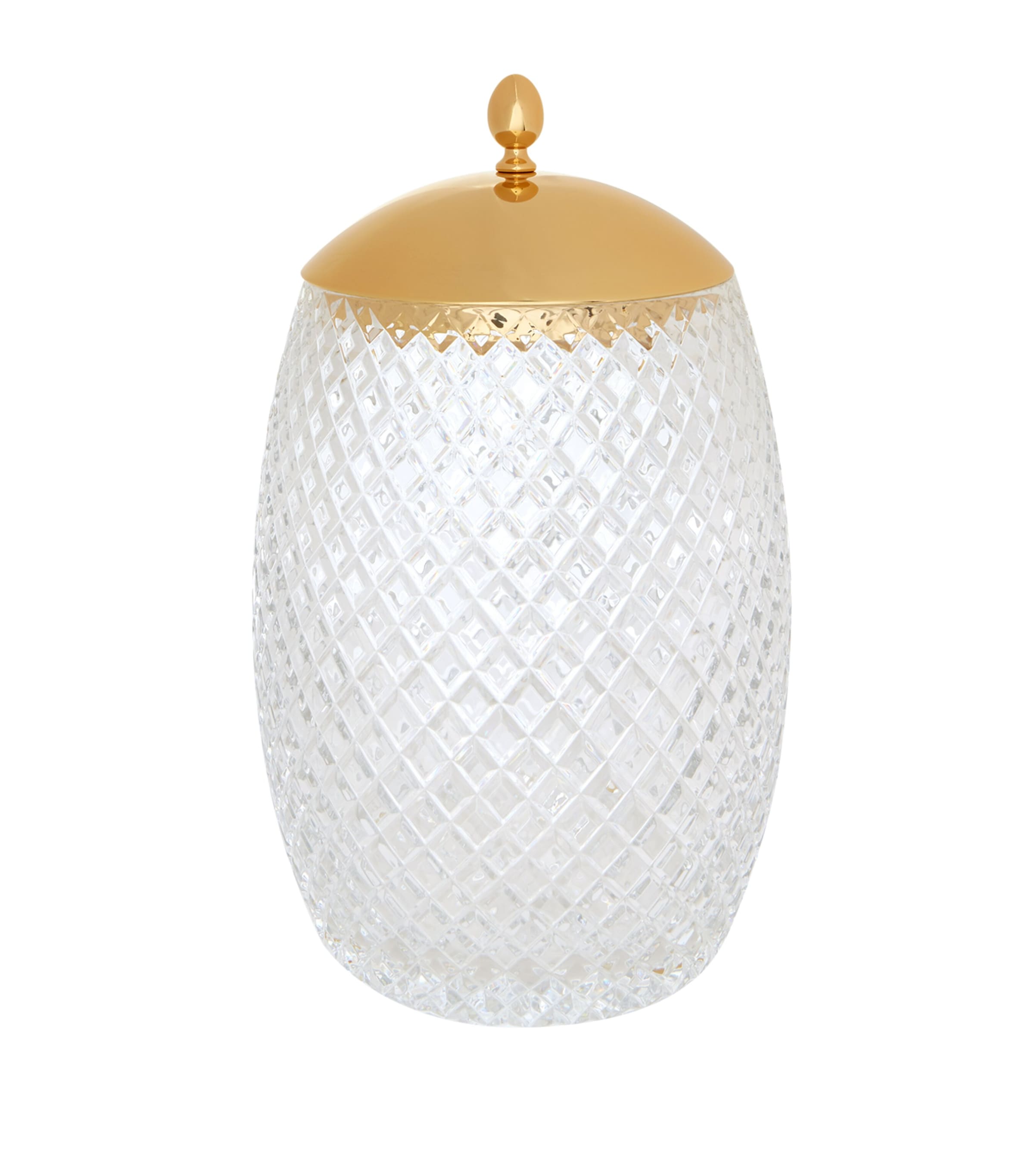 ZODIAC bevelled crystal bin with gold-plated lid (British brand)