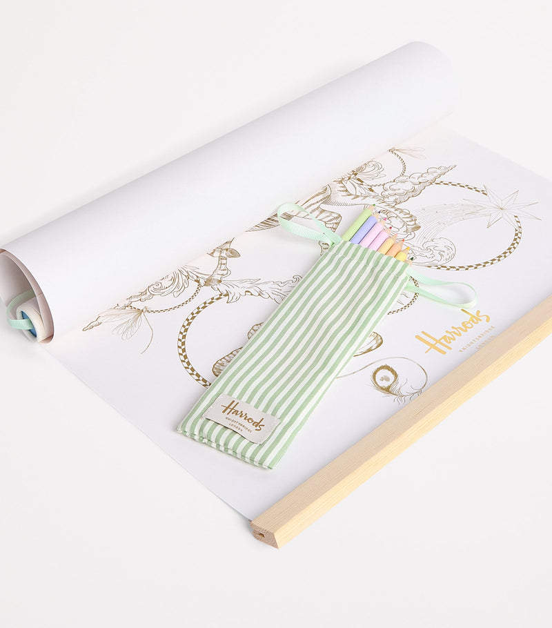 Harrods giant hanging colouring poster with pencils, UK version