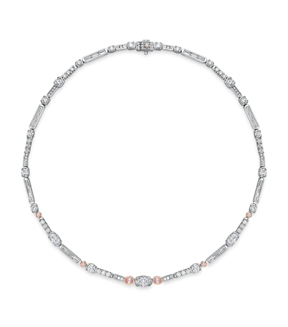 Boodles platinum rose gold diamond necklace (British brand)