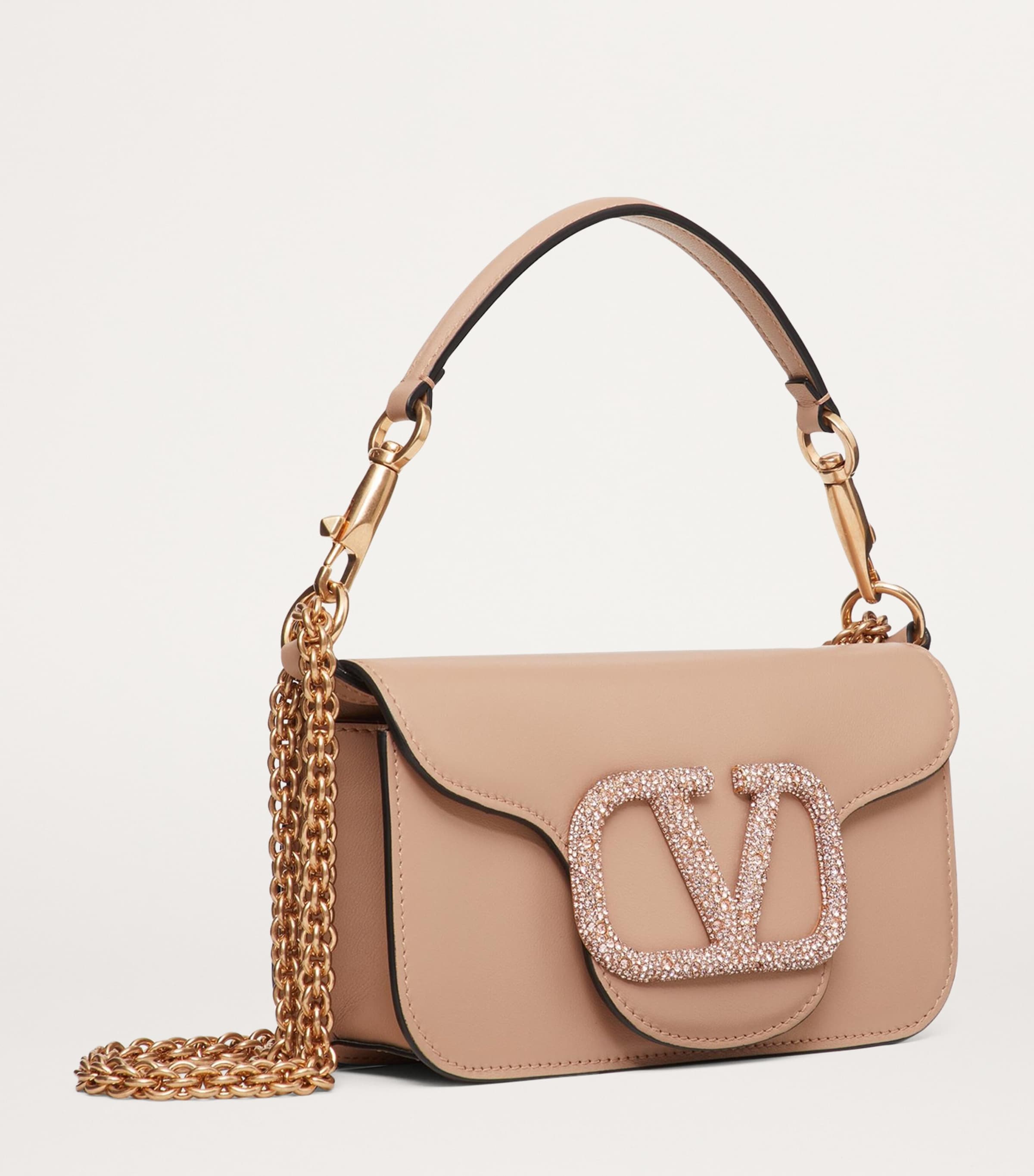 Valentino Garavani Small Leather Locò shoulder bag, imported from the UK